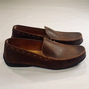 Frye & Co Lewis Venetian Loafers Mens 13 Brown Leather Driving Shoes Moccasin